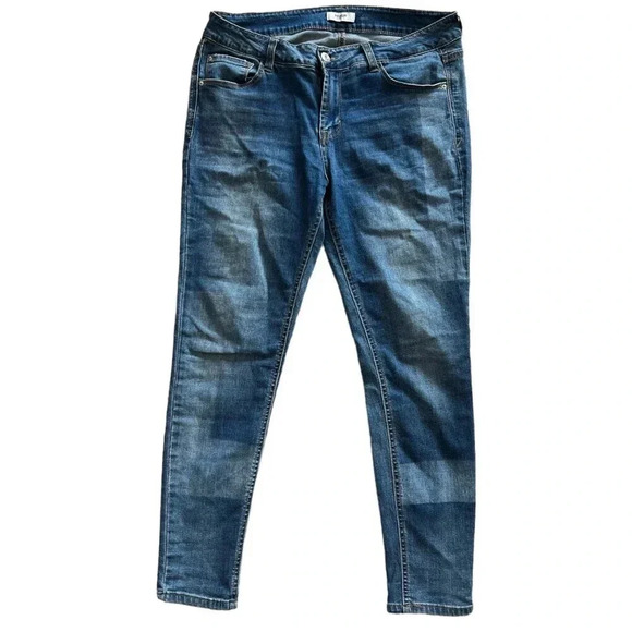 Kensie Blue Patch Print Skinny Jeans 10/30 - Picture 1 of 3